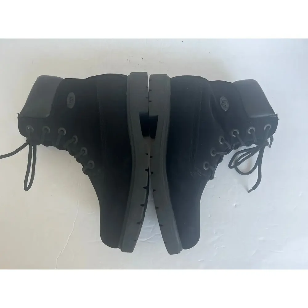LUGZ Women's Black Convoy 6-Inch Lace‎ Up Round Toe Lug Sole Ankle Boots Sz 7.5